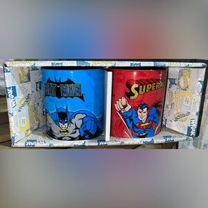 Batman and Superman Ceramic Mug Set
